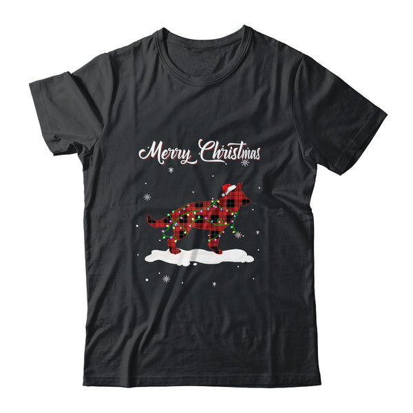 German Shepherd Christmas Red Plaid Dog Lover Pajama Family Gift Classic T Shirt Black 600x.jpg