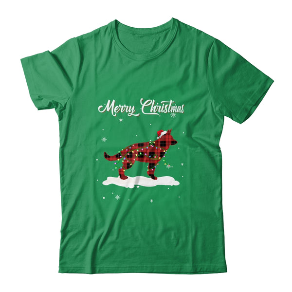 German Shepherd Christmas Red Plaid Dog Lover Pajama Family Gift Classic T Shirt Irish Green 600x.jpg