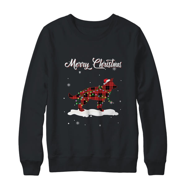German Shepherd Christmas Red Plaid Dog Lover Pajama Family Gift Crewneck Sweatshirt Black 600x.jpg