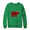 Red Plaid Bear Christmas Lights Santa Hat Pajamas Crewneck Sweatshirt Irish Green 600x.jpg