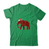 Red Plaid Elephant Christmas Lights Santa Hat Pajamas Classic T Shirt Irish Green 600x.jpg