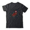 Red Plaid Flamingo Christmas Lights Santa Hat Pajamas Classic T Shirt Black 600x.jpg