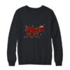 Red Plaid Goat Christmas Lights Santa Hat Pajamas Crewneck Sweatshirt Black 600x.jpg