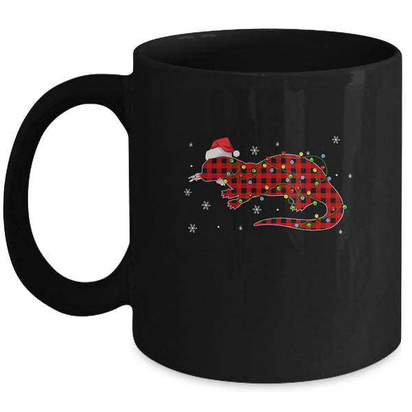 Red Plaid Otter Christmas Lights Santa Hat Pajamas Mug 11oz Mug Black 600x.jpg