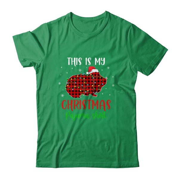This Is My Christmas Pajama Shirt Guinea Pig Red Plaid Classic T Shirt Irish Green 600x.jpg