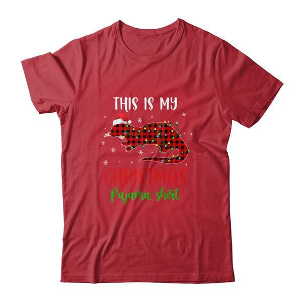 This Is My Christmas Pajama Shirt Otter Red Plaid Classic T Shirt Red 600x.jpg