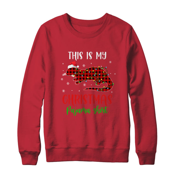 This Is My Christmas Pajama Shirt Otter Red Plaid Crewneck Sweatshirt Red 600x.jpg
