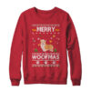 Merry Woofmas Corgi Santa Reindeer Ugly Christmas Sweater Crewneck Sweatshirt Red 600x.jpg