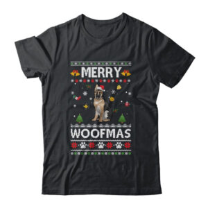 Merry Woofmas German Shepherd Santa Reindeer Ugly Christmas Sweater Classic T Shirt Black 600x.jpg