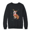 Funny Bulldog Christmas Tree Santa Reindeer Pajamas Crewneck Sweatshirt Black 600x.jpg