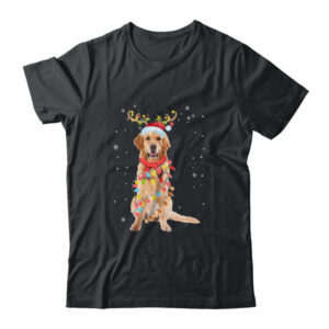 Funny Golden Retriever Christmas Tree Santa Reindeer Pajamas Classic T Shirt Black 600x.jpg