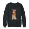 Funny Golden Retriever Christmas Tree Santa Reindeer Pajamas Crewneck Sweatshirt Black 600x.jpg