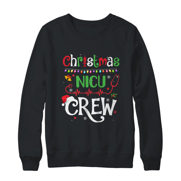 Christmas NICU Crew Nurse Doctor Tech Neonatal ICU Squad Crewneck Sweatshirt Black 600x.jpg
