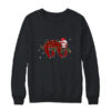 Red Plaid Sloth Christmas Lights Santa Hat Pajamas Crewneck Sweatshirt Black 600x.jpg