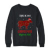 This Is My Christmas Pajama Shirt Cow Red Plaid Crewneck Sweatshirt Black 600x.jpg