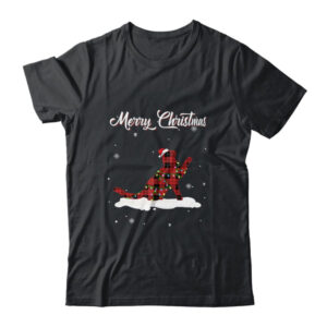 Cat Christmas Red Plaid Cat Lover Pajama Family Gift Classic T Shirt Black 600x.jpg