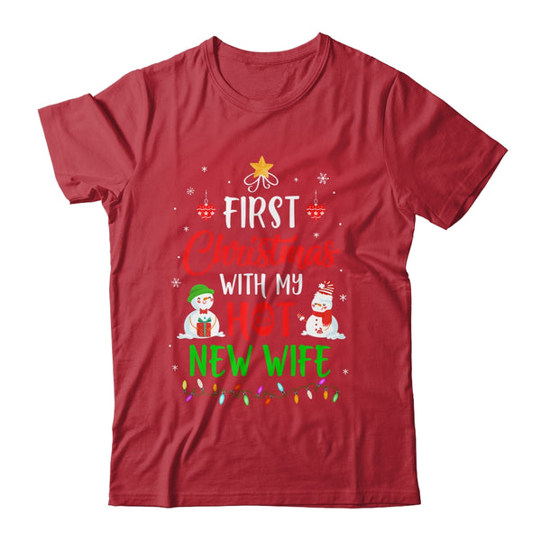 First Christmas With My Hot New Wife Funny Couple Gift Classic T Shirt Red 600x.jpg