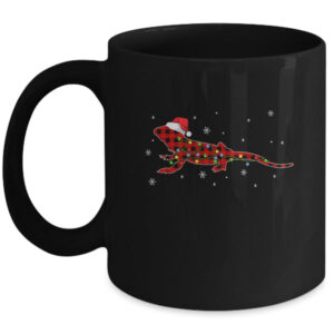 Red Plaid Bearded Dragon Christmas Lights Santa Hat Pajamas Mug 11oz Mug Black 600x.jpg