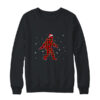 Red Plaid Bigfoot Christmas Lights Santa Hat Pajamas Crewneck Sweatshirt Black 600x.jpg