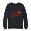 Red Plaid Dolphin Christmas Lights Santa Hat Pajamas Crewneck Sweatshirt Black 600x.jpg