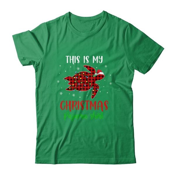This Is My Christmas Pajama Shirt Turtle Red Plaid Classic T Shirt Irish Green 600x.jpg