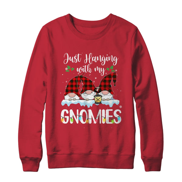 Hanging With My Gnomies Christmas Santa Gnome Xmas Tree Crewneck Sweatshirt Red 600x.jpg