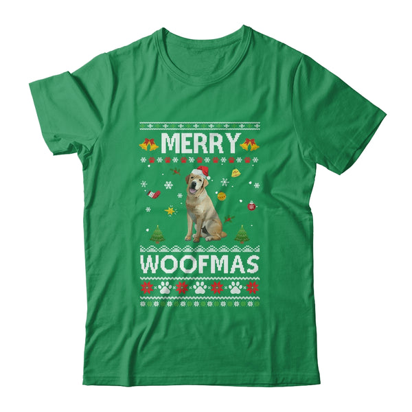 Merry Woofmas Golden Retriever Santa Reindeer Ugly Christmas Sweater Classic T Shirt Irish Green 600x.jpg