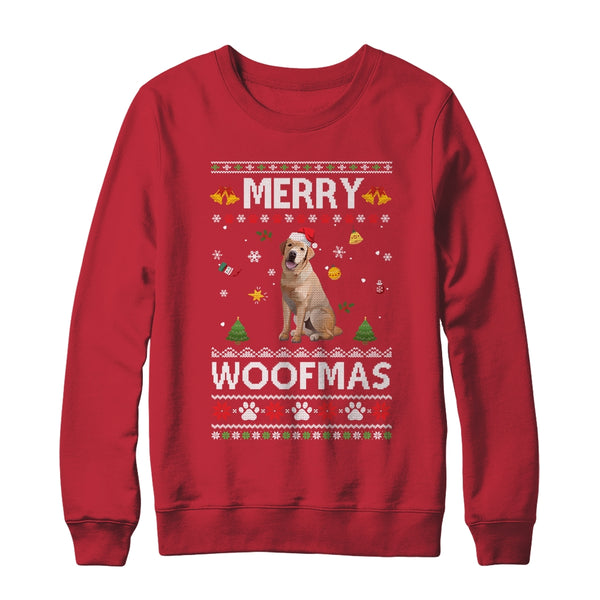 Merry Woofmas Golden Retriever Santa Reindeer Ugly Christmas Sweater Crewneck Sweatshirt Red 600x.jpg