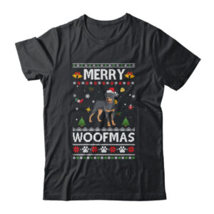 Merry Woofmas Rottweiler Santa Reindeer Ugly Christmas Sweater Classic T Shirt Black 600x.jpg