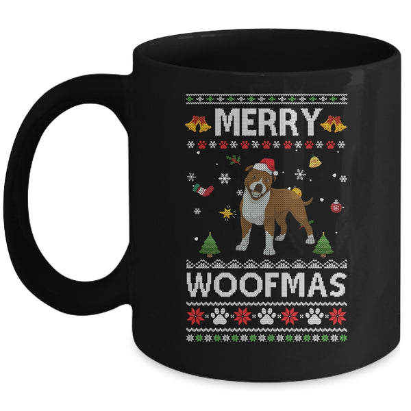 Merry Woofmas Pitbull Santa Reindeer Ugly Christmas Sweater Mug 11oz Mug Black 600x.jpg