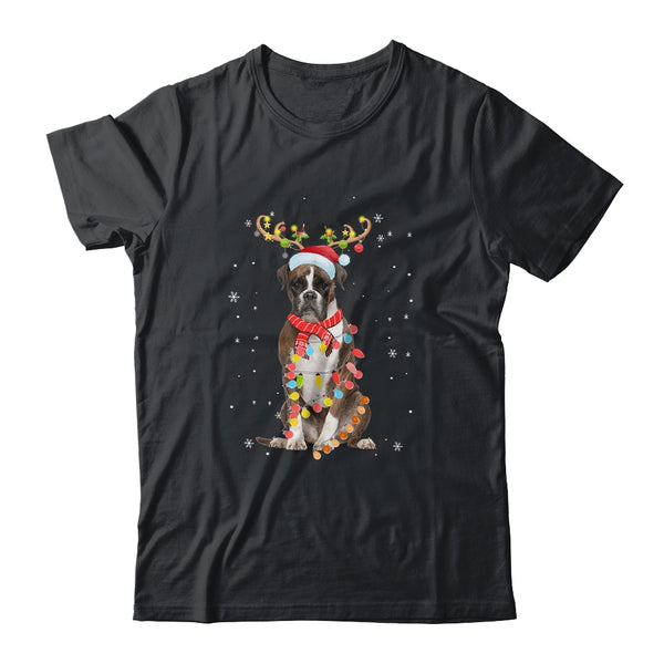 Funny Boxer Christmas Tree Santa Reindeer Pajamas Classic T Shirt Black 600x.jpg