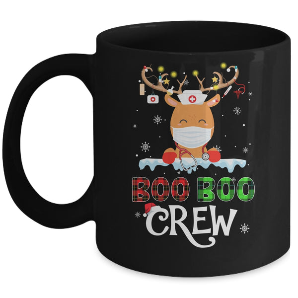 Christmas Boo Boo Crew Reindeer Nurse Buffalo Plaid Nurse Mug 11oz Mug Black 600x.jpg