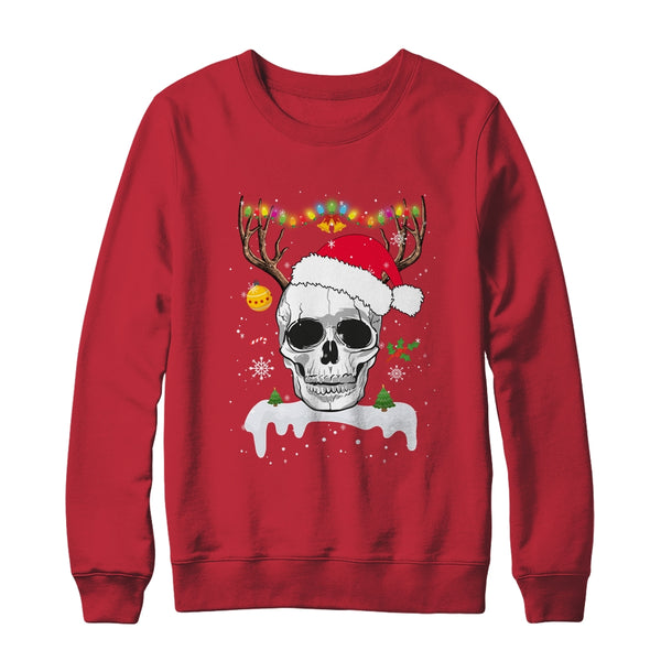 Skull Reindeer Christmas Funny Skulls Santa Hat Reindeer Crewneck Sweatshirt Red 600x.jpg