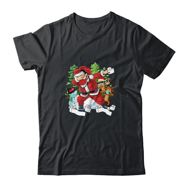 Santa And Friends Wearing Mask New Christmas Quarantine Classic T Shirt Black 600x.jpg