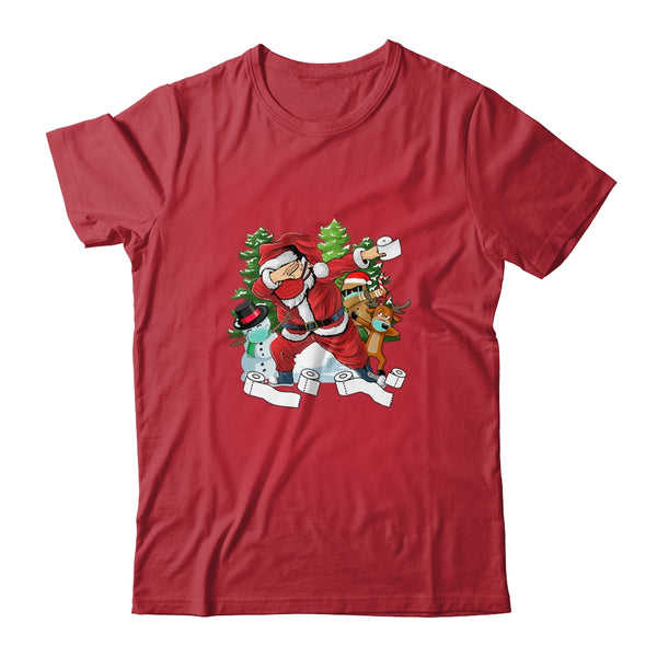 Santa And Friends Wearing Mask New Christmas Quarantine Classic T Shirt Red 600x.jpg