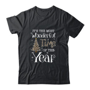 Its The Most Wonderful Time The Year Leopard Plaid Christmas Tree Classic T Shirt Black 600x.jpg