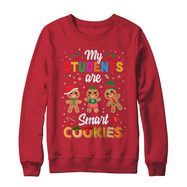 My Students Kids Are Smart Cookies Christmas Teacher Gift Crewneck Sweatshirt Red 600x.jpg
