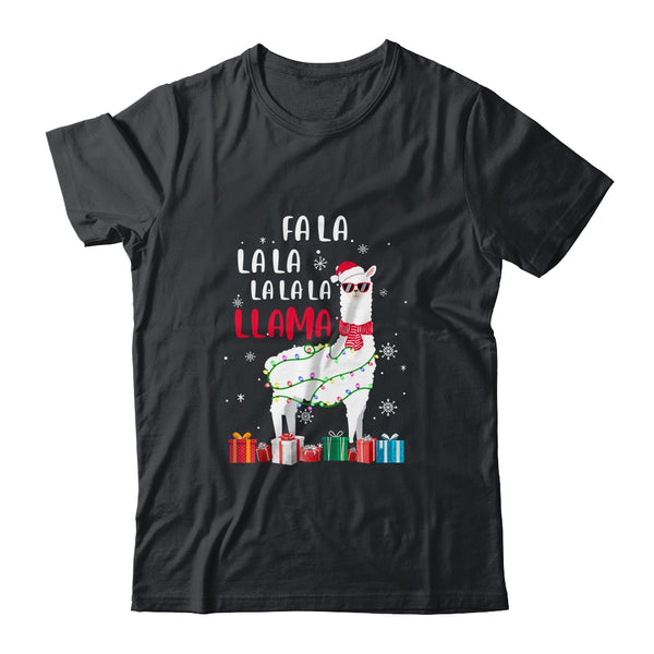 Fa La La Llama Christmas For Women Men Kids Classic T Shirt Black 600x.jpg