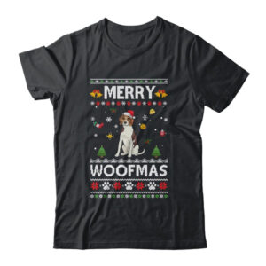 Merry Woofmas Beagle Santa Reindeer Ugly Christmas Sweater Classic T Shirt Black 600x.jpg