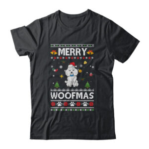 Merry Woofmas Poodle Santa Reindeer Ugly Christmas Sweater Classic T Shirt Black 600x.jpg
