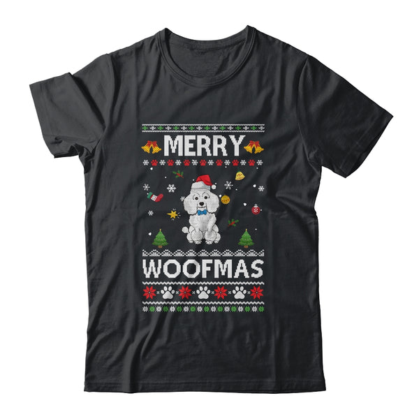 Merry Woofmas Poodle Santa Reindeer Ugly Christmas Sweater Classic T Shirt Black 600x.jpg