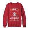 Merry Woofmas Poodle Santa Reindeer Ugly Christmas Sweater Crewneck Sweatshirt Red 600x.jpg