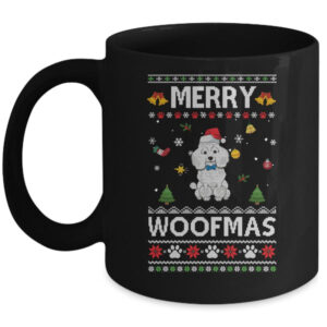 Merry Woofmas Poodle Santa Reindeer Ugly Christmas Sweater Mug 11oz Mug Black 600x.jpg