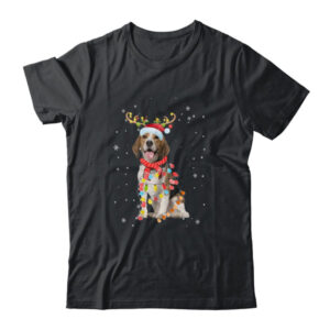 Funny Beagle Christmas Tree Santa Reindeer Pajamas Classic T Shirt Black 600x 1.jpg