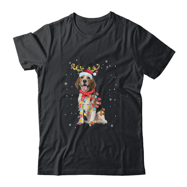 Funny Beagle Christmas Tree Santa Reindeer Pajamas Classic T Shirt Black 600x 1.jpg