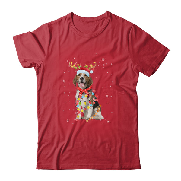 Funny Beagle Christmas Tree Santa Reindeer Pajamas Classic T Shirt Red 600x 1.jpg