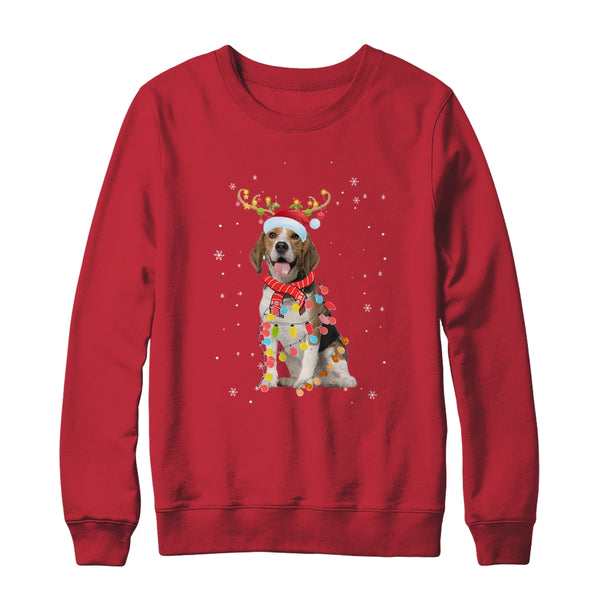 Funny Beagle Christmas Tree Santa Reindeer Pajamas Crewneck Sweatshirt Red 600x 1.jpg