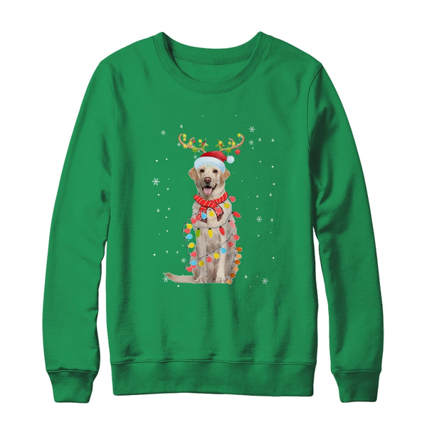 Funny Labrador Christmas Tree Santa Reindeer Pajamas Crewneck Sweatshirt Irish Green 600x 1.jpg