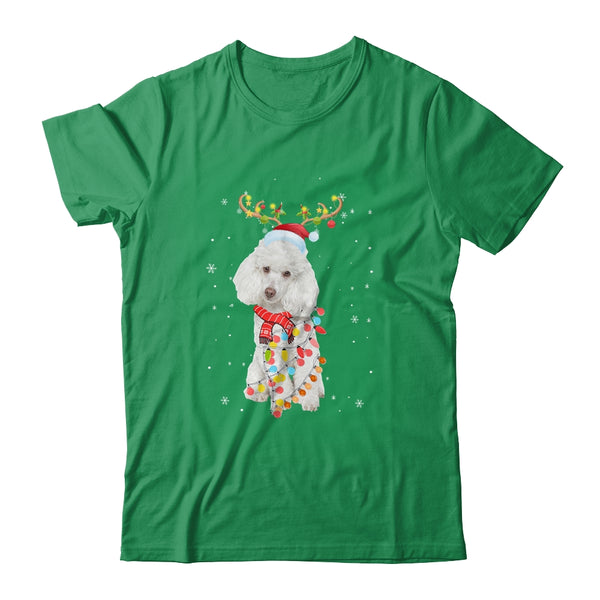 Funny Poodle Christmas Tree Santa Reindeer Pajamas Classic T Shirt Irish Green 600x.jpg