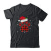 Buffalo Plaid Christmas Paw Dog With Santa Hat Lights Gift Classic T Shirt Black 600x.jpg